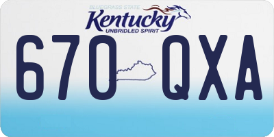 KY license plate 670QXA