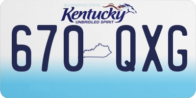 KY license plate 670QXG