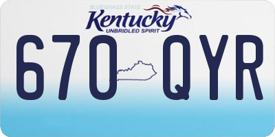 KY license plate 670QYR