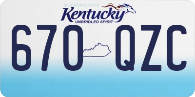 KY license plate 670QZC