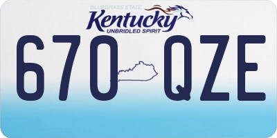 KY license plate 670QZE