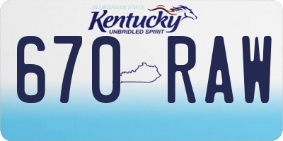 KY license plate 670RAW