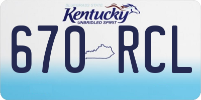KY license plate 670RCL