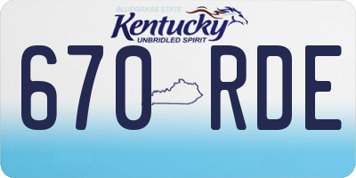 KY license plate 670RDE