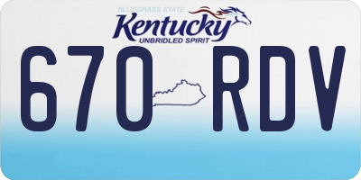 KY license plate 670RDV
