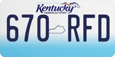 KY license plate 670RFD