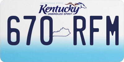 KY license plate 670RFM