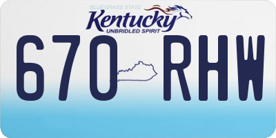 KY license plate 670RHW