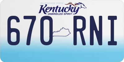 KY license plate 670RNI