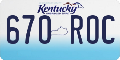 KY license plate 670ROC