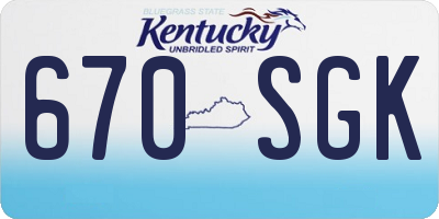 KY license plate 670SGK