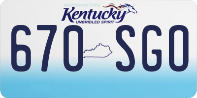 KY license plate 670SGO