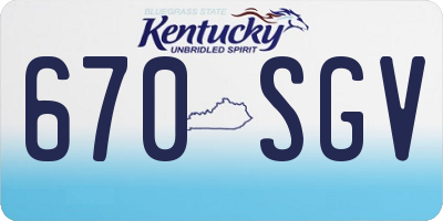 KY license plate 670SGV