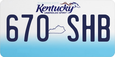 KY license plate 670SHB