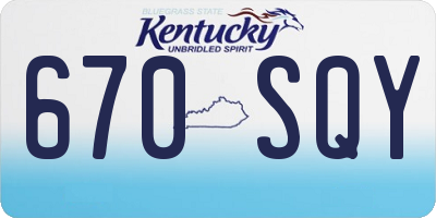 KY license plate 670SQY