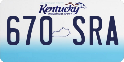 KY license plate 670SRA