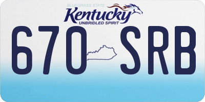 KY license plate 670SRB