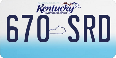 KY license plate 670SRD