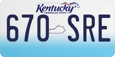 KY license plate 670SRE
