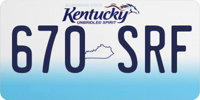 KY license plate 670SRF