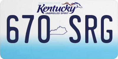 KY license plate 670SRG