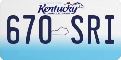 KY license plate 670SRI
