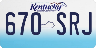 KY license plate 670SRJ