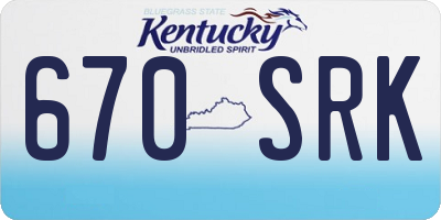 KY license plate 670SRK