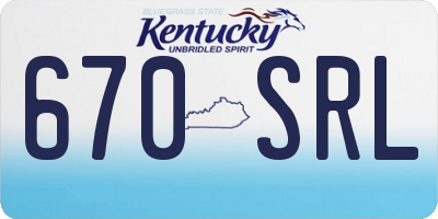 KY license plate 670SRL