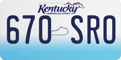 KY license plate 670SRO