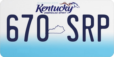 KY license plate 670SRP