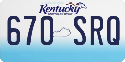 KY license plate 670SRQ