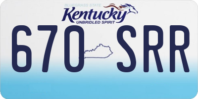 KY license plate 670SRR