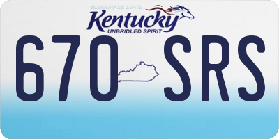 KY license plate 670SRS