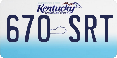 KY license plate 670SRT