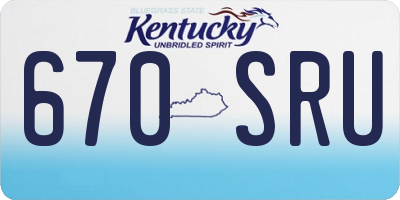 KY license plate 670SRU