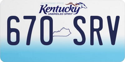 KY license plate 670SRV