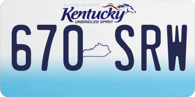 KY license plate 670SRW