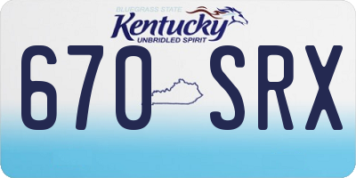 KY license plate 670SRX