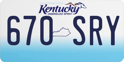KY license plate 670SRY