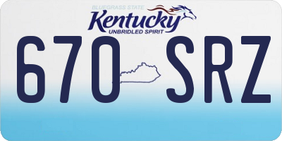 KY license plate 670SRZ