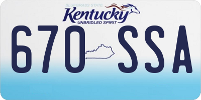 KY license plate 670SSA