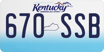 KY license plate 670SSB