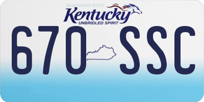 KY license plate 670SSC