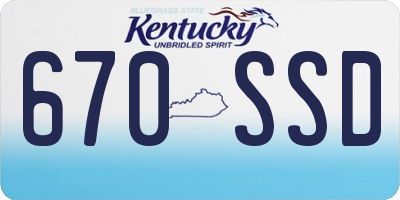 KY license plate 670SSD