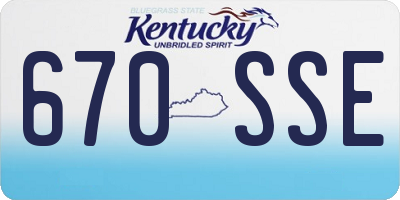 KY license plate 670SSE