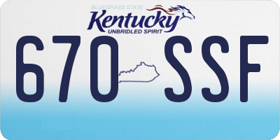 KY license plate 670SSF