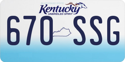 KY license plate 670SSG