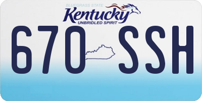 KY license plate 670SSH