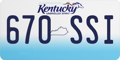 KY license plate 670SSI